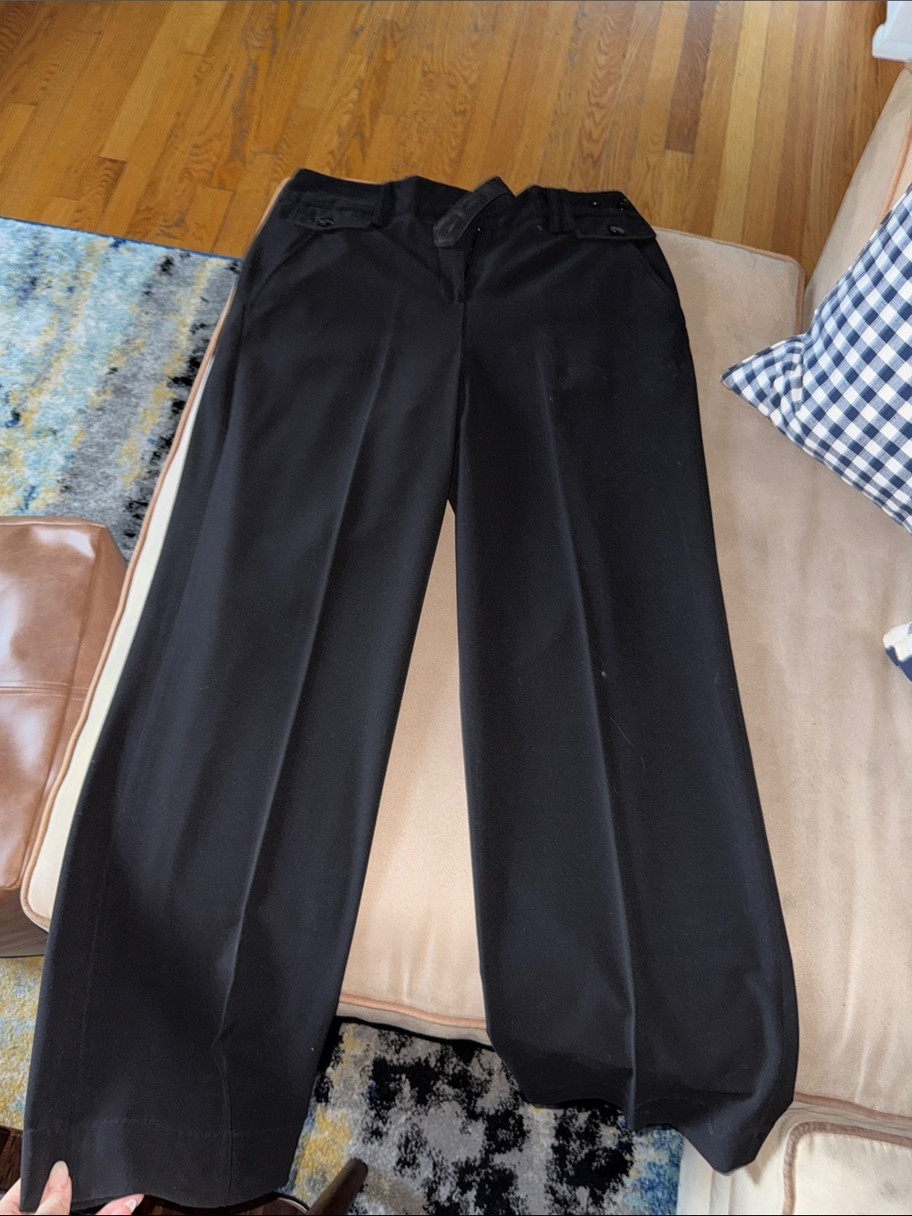 Larry Levine Black Wide-Leg Dress Pants